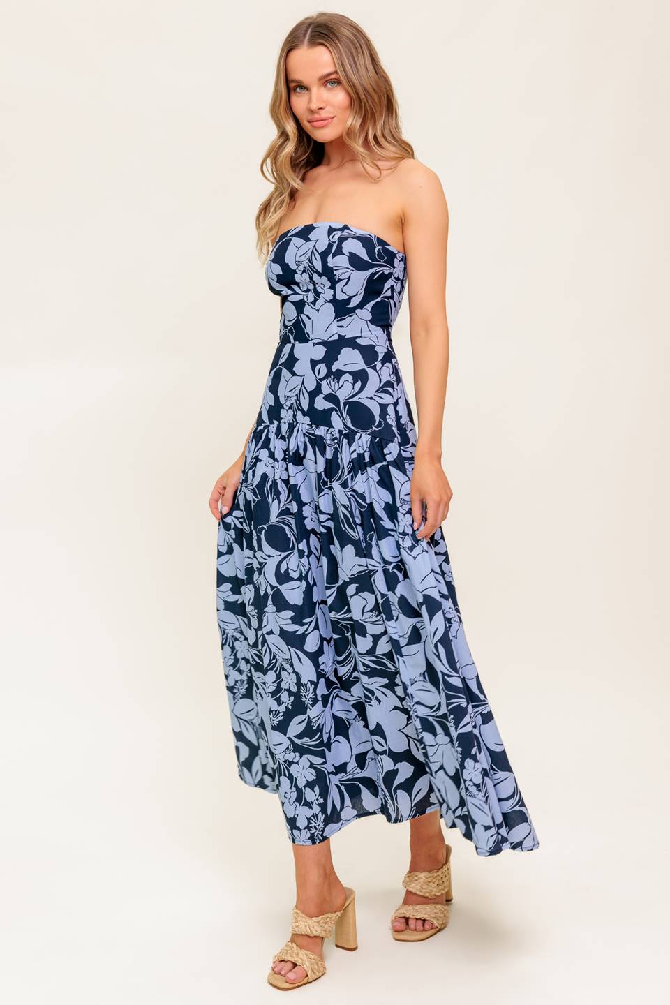 SMILES ARE CONTAGIOUS WOVEN MIDI DRESS Flying Tomato